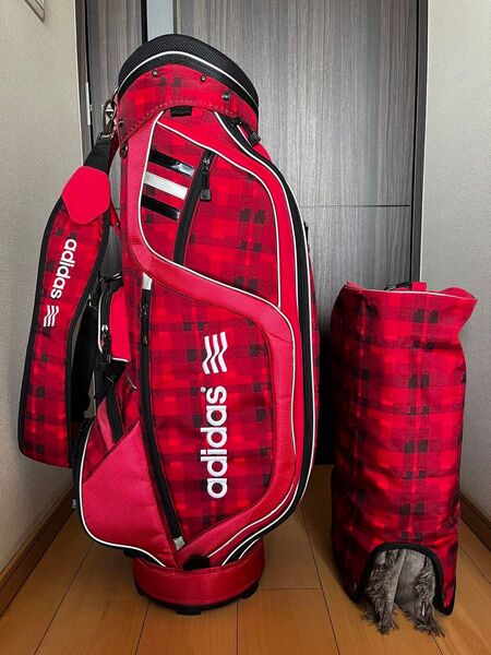 希少良品 adidas golf アディダス カート型キャディバッグ レディース 完売品 軽量仕様 レッド 赤 キャディーバック