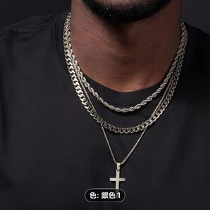 ネックレス クロスネックレス 3点セット シルバー メンズ 色々なバリエーションが楽しめます!