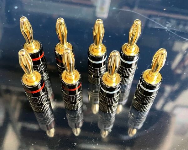 バナナプラグ8ヶセット 金メッキ 未使用 便利です♪