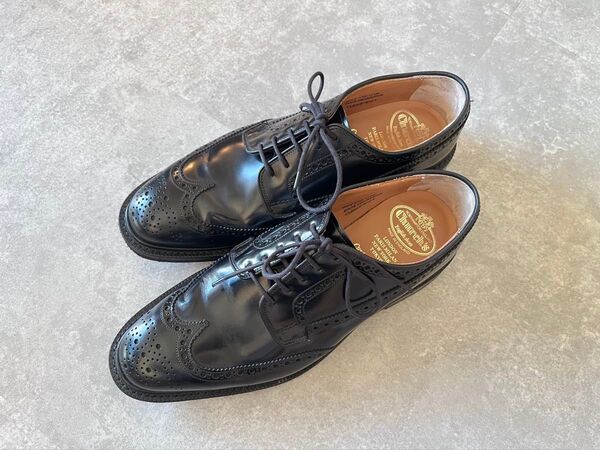 中古美品 チャーチ グラフトン 80F ブラック ポリッシュドバインダーカーフ Church’s Grafton