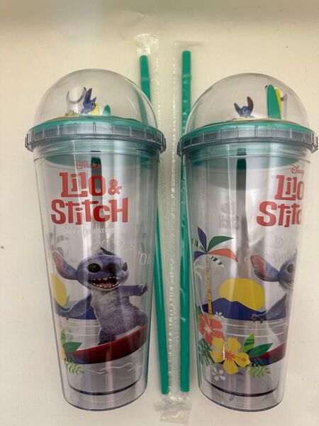 2個セット イオンシネマ劇場限定リロ&スティッチドリンクカップストロー付き