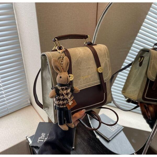 新品 ツートンカラーリュック レディース グレー