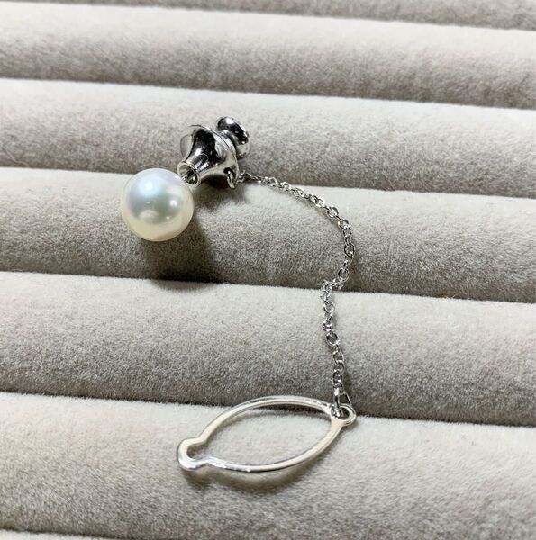存在感◎ MIKIMOTO ミキモト 本真珠 アコヤ 約8.5mm玉 タイタック タイピン 大粒 M刻印 ネクタイピン ブローチ