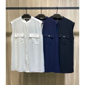 美品theory 23SS Powder Crepe SL MLT Shirt
