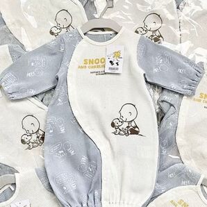 即購入大歓迎☆レトロスヌーピー ワッフル生地ロンパース カバーオール☆新品未使用