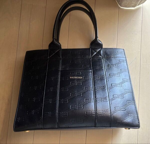バレンシアガ BALENCIAGAミニ トートバッグ BBモノグラム レザー