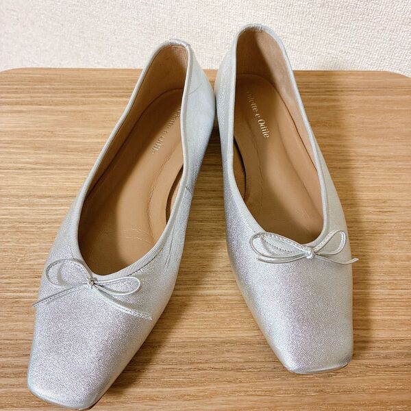 odette e odile オデットエオディール バレエシューズ シルバー フラットシューズ パンプス 23.5