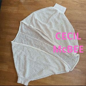 CECIL McBEE 透かし編みドット風ドルマンカーデ平成ギャル00s y2k 姫 綺麗系 姉Ageha vivi cancan