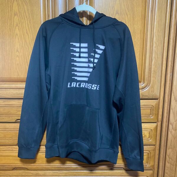 パーカー プルオーバー 長袖 L 古着 スウェット ブラック バサロ ラクロス スポーツ 練習 運動 ジム