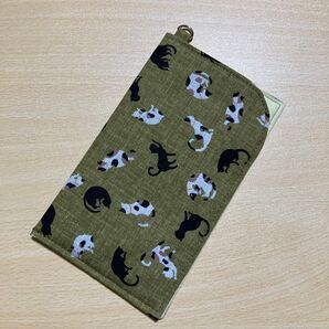 015 ネコ柄 メガネケース ペンケース スマホポーチ ハンドメイド