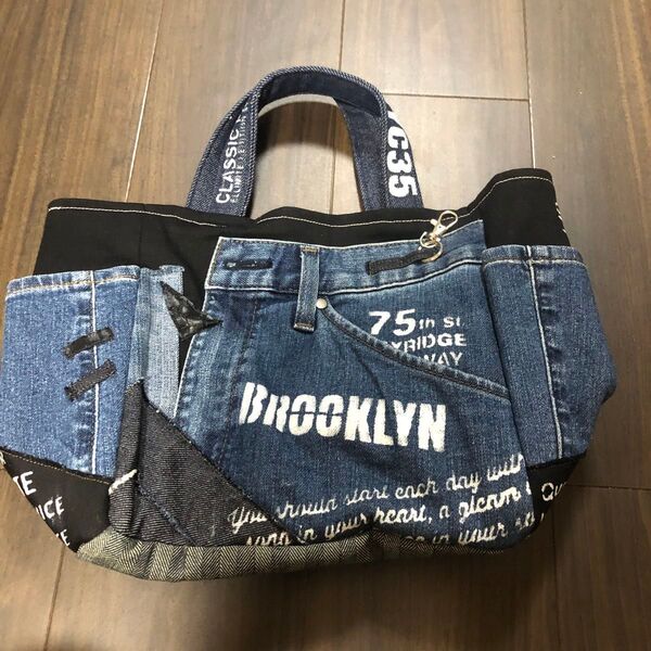 デニムリメイクトートバッグ