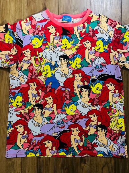 東京ディズニーリゾート限定 リトルマーメイド アリエル 総柄 半袖 LL Tシャツ