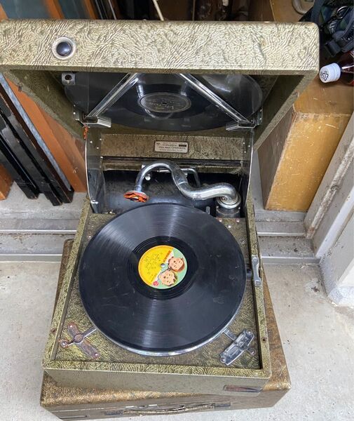 レトロ蓄音機 コロンビア オブジェ等 レコード レコーダー 希少品 昭和レトロ 当時物 ポータブル蓄音機