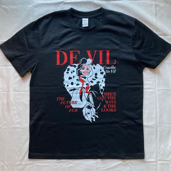クルエラ プリント Tシャツ ディズニー ヴィランズ
