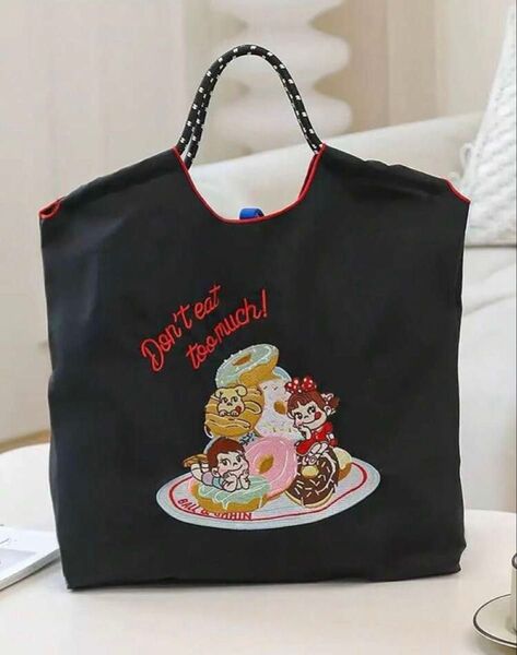 ペコちゃん ドーナツ刺繍バッグ エコバッグ トートバッグ
