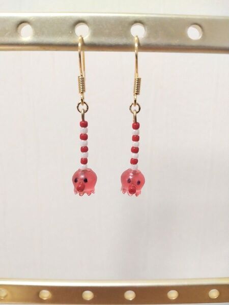 ハンドメイド ピアス タコさん③