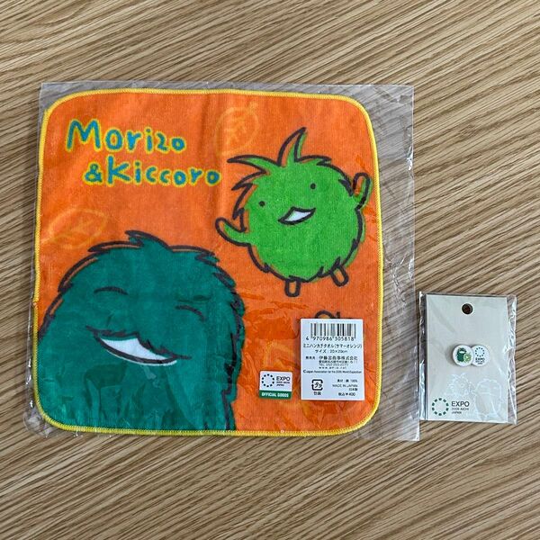 愛・地球博 モリゾー&キッコロ ミニハンカチタオル ピンバッジ(ピンズバッジ)