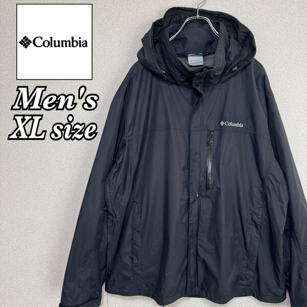 【訳あり】Columbia コロンビア ナイロンジャケット マウンテンパーカー 海外限定 ブラック XLサイズ
