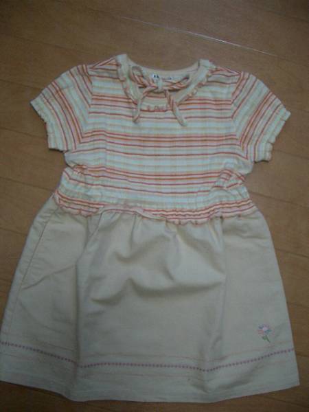 ◆USED◆ブランシェス BRANSHES お上品 半袖 ワンピース サイズ:100