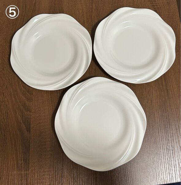 NARUMI ナルミ プレート 大皿 洋食器 白 パスタ カレー 3枚セット ボーンチャイナ 食洗機対応 プロ仕様 ウェーブ