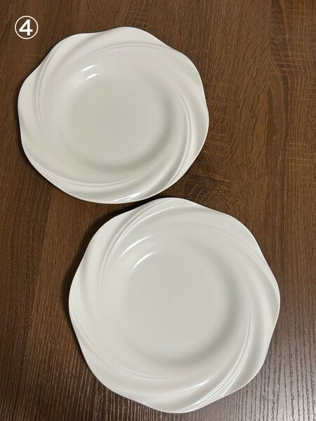 NARUMI ナルミ プレート 大皿 洋食器 白 パスタ カレー 2枚セット ボーンチャイナ 食洗機対応 プロ仕様 ウェーブ