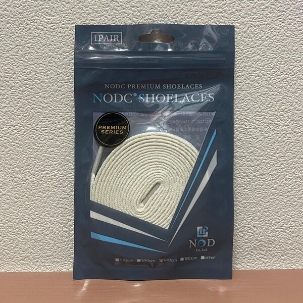 NODC PREMIUM SHOELACES シューレース 靴紐 白 ホワイト クリーム系 未使用 140センチ