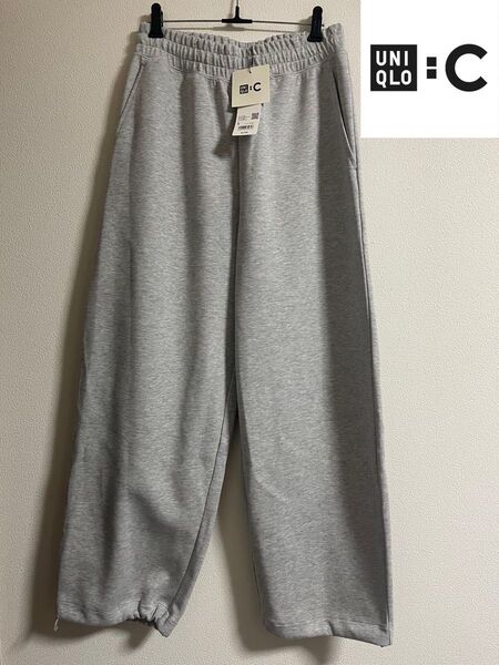 【新品】UNIQLO ユニクロ C グレー スウェット ワイドパンツ ユニクロC Sサイズ