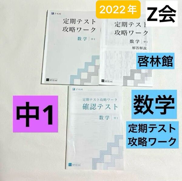 Z会 定期テスト 攻略ワーク 数学 中1 解答解説 確認テスト 啓林館 2022年度