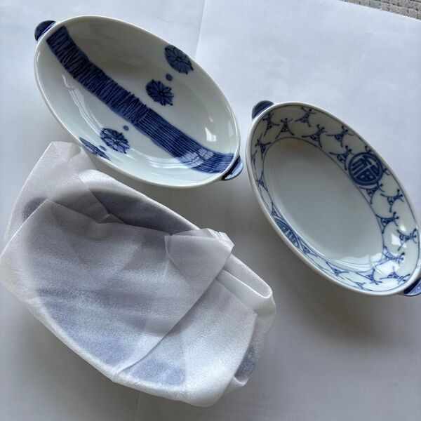 未使用保管品 楕円皿 深皿 多用途 3個セット 約11×18.5×4cm