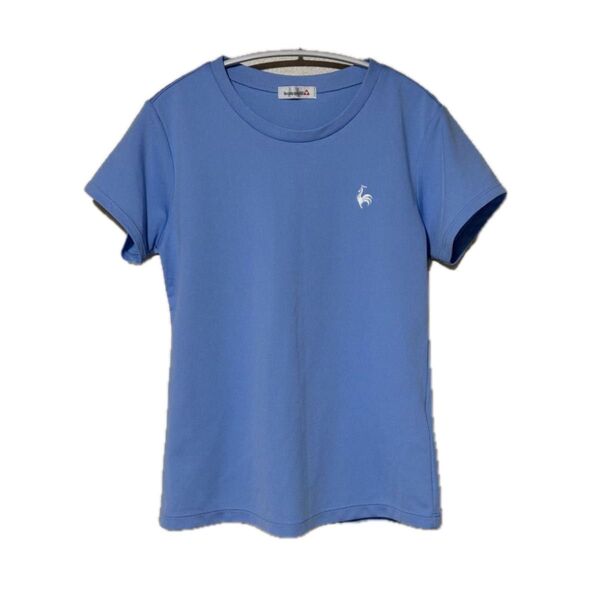 le coq sportif ルコックスポルティフ Tシャツ 半袖 ワンポイント メッシュ M ブルー