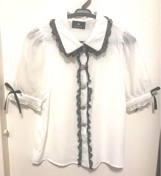 前立てフリル色々釦ブラウス ROJITA