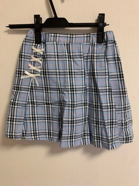 any FAM KIDS エニィファム 先染めチェック レースアップ スカート