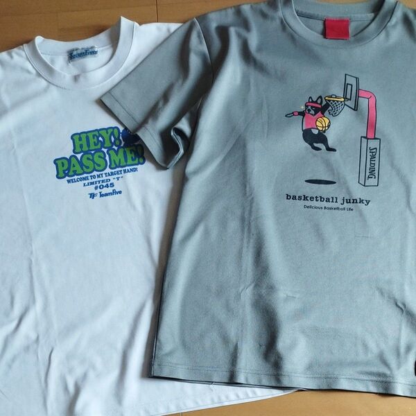 バスケ 半袖 TシャツL 2枚組 スポルティング チームファイブ