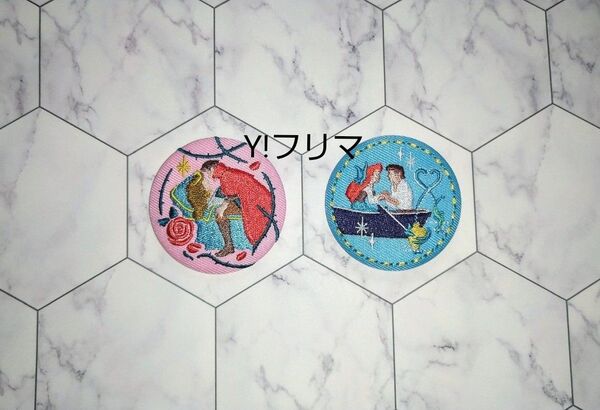 ディズニー Disney 刺繍缶バッジ 眠れる森の美女 リトルマーメイド オーロラ姫 アリエル ディズニープリンセス 缶バッジ