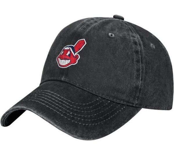 【新品・未使用】CLEVELAND INDIANS ベースボールキャップ ブラック 帽子 クリーブランドインディアンス キャップ
