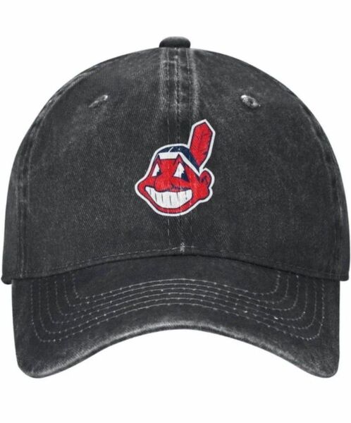 【新品・未使用】CLEVELAND INDIANS ベースボールキャップ ブラック 帽子 クリーブランドインディアンス キャップ