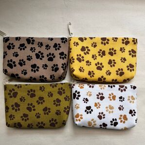 ☆カードサイズポーチ☆《足あと柄》アソート4色セット