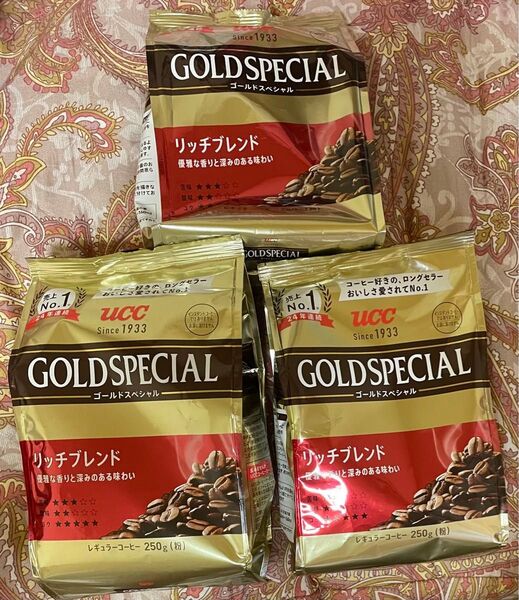 【3個】粉【リッチブレンド】 ゴールドスペシャル GOLD SPECIAL UCC 250g レギュラー コーヒー 匿名配送