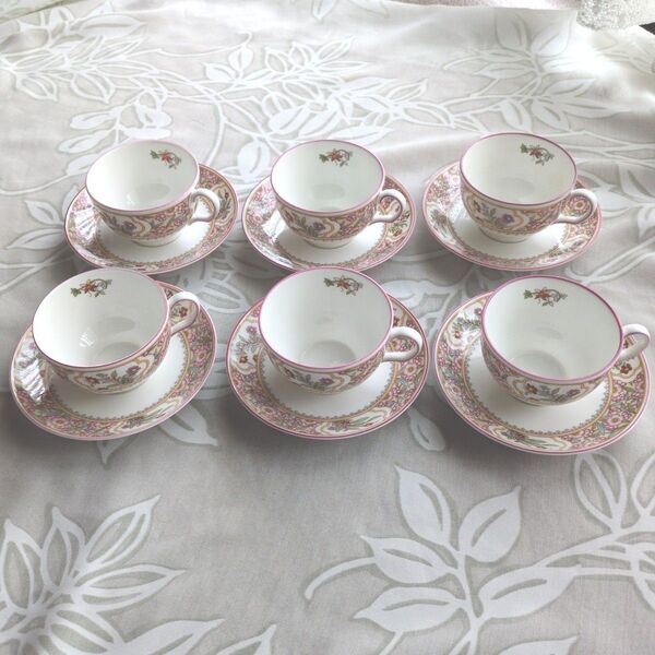 ヌン活!MINTON★ミントン【廃盤品】Asian Flowers(アジアンフラワーズ)カップ&ソーサー6客セット