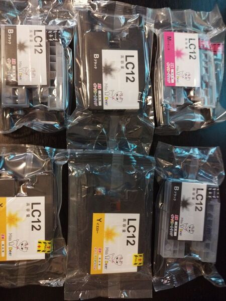 brother LC12 互換品 インクカートリッジ ブラック3個 イエロー2個マゼンタ1個
