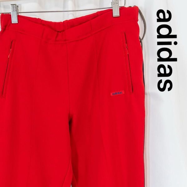 ☆美品☆ 80s〜 adidas アディダス 西ドイツ製 デサント 古着 ヴィンテージ トラックパンツ L レッド