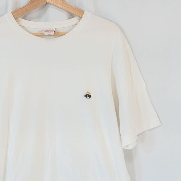☆美品☆ Brooks Brothers ブルックスブラザーズ Tシャツ 刺繍ロゴ ワンポイント Lサイズ ブラックゴールド