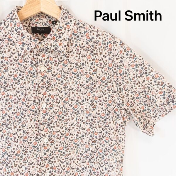 ☆美品☆ Paul Smith ポールスミス 半袖シャツ ドレスシャツ 花柄 総柄 フラワー
