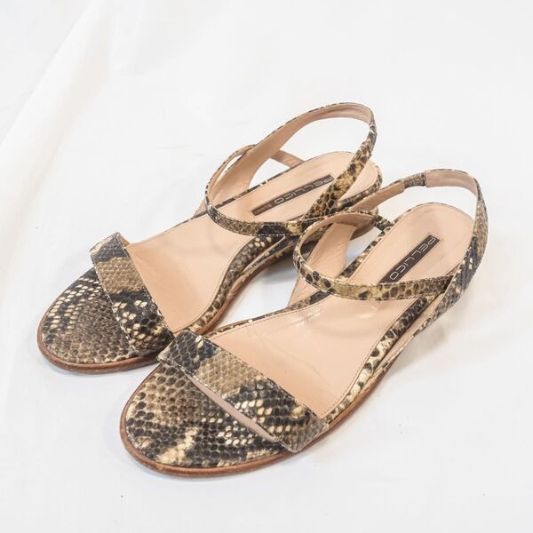 ☆美品☆ PELLICO SUNNY ペリーコサニー サンダル パイソン柄 ストラップ付き 39 レディース 定価39,600円