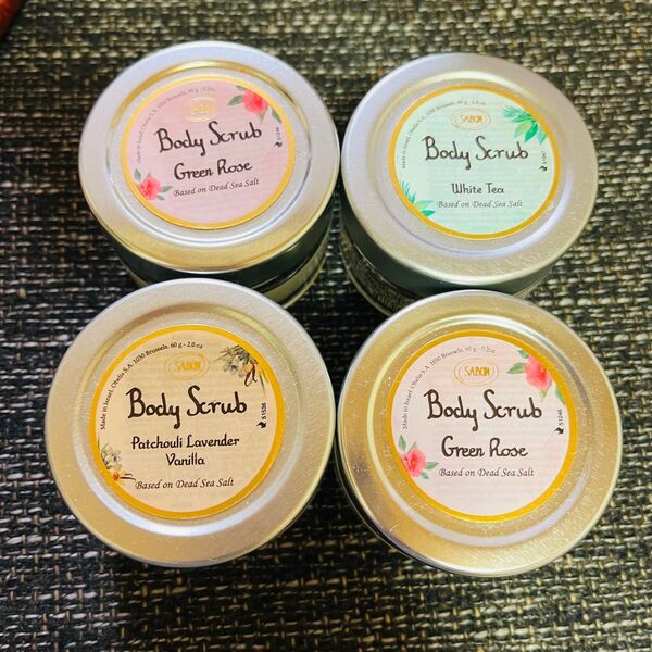 サボン SABON ボディスクラブ ホワイトティー パチュリラベンダーバニラ グリーンローズ