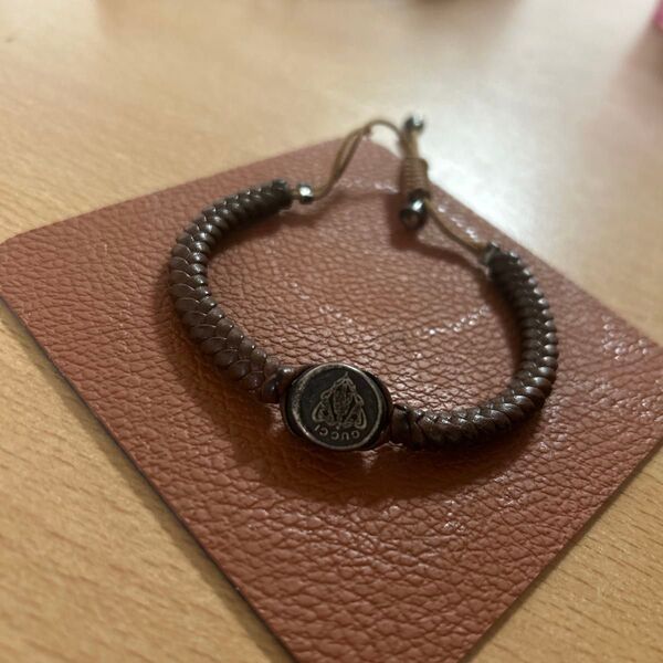 GUCCI ブレスレット ブラウン レザー