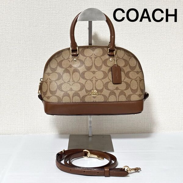 美品 COACH ハンドバッグ F58295 シグネチャー ブラウン系 2WAY 0266200