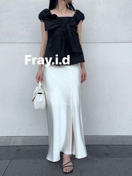 FRAY I.D フレイ アイディー スリットサテンナロースカート タグ付き未使用