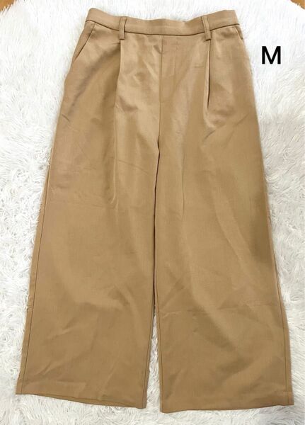 クロップド丈 ワイド パンツ レディース ボトム ミルキーベージュM