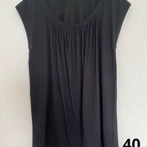 【theory luxe】セオリーリュクス トップス 黒 前ギャザー サイズ40